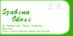 szabina okosi business card